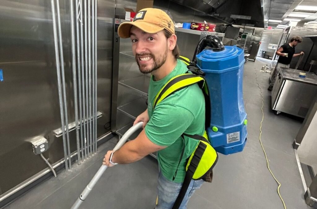 A MM Commercial Cleaning technician delivering Cleaning Company services in North Tonawanda, NY, demonstrating quality and reliability for local businesses. Cleaning Company near me.